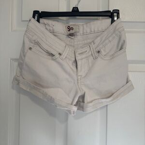 SO White Jean Shorts Size 3